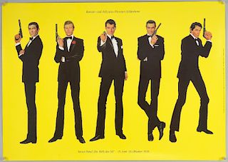 James Bond Hildesheim Exhibition (1998) Original German exhibition poster (yellow background) designed by Robert McGinnis for