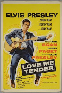 Elvis Presley Love Me Tender (1956) British Double Crown film poster, artwork by Tom Chantrell, rolled, 20 x 30 inches