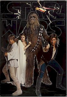 Star Wars (1977) Original Swedish Scandecor poster featuring Luke Skywalker, Princess Leia, Han Solo & Chewbacca, 20th Centur