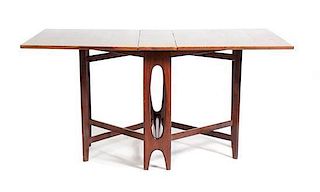 A Danish Rosewood Extension Dining Table, Height 29 x width 59 x depth 34 3/4 inches.