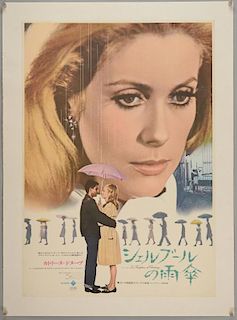 Umbrellas of Cherbourg (R-1972) Japanese B2 film poster, starring Catherine Deneuve, Madeline Films, linen backed, 20 x 28.5 