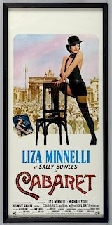 Cabaret (1972) Italian Locandina film poster, starring Liza Minnelli, framed, flat, 26.5 x 12 inches