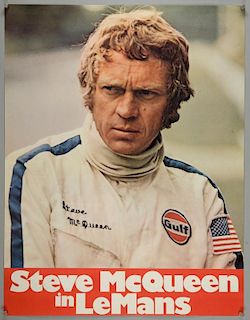 Le Mans (1971) German A1 film poster, starring Steve McQueen, folded, 23 x 33 inches