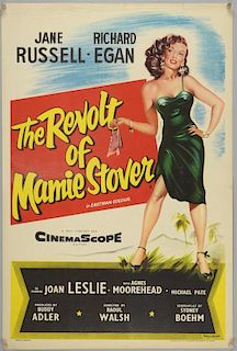 The Revolt of Mamie Stover (1956) English Double Crown film poster, starring Jane Russell, 20th Century Fox, rolled, 20 x 30 