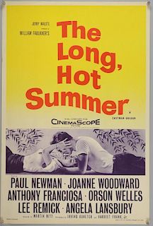 The Long Hot Summer (1958) English Double Crown film poster, starring Paul Newman, 20th Century Fox, rolled, 20 x 30 inches