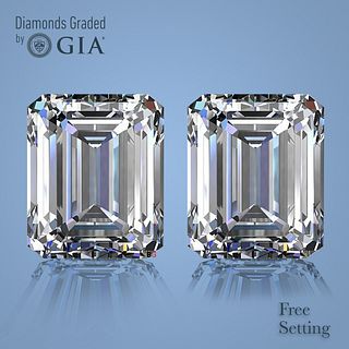 5.02 carat diamond pair, Emerald cut Diamonds GIA Graded 1) 2.51 ct, Color E, VVS2 2) 2.51 ct, Color F, VVS2. Appraised Value: $211,700 