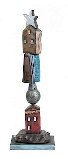 A Ceramic Sculpture, David Stabley, Height 21 1/2 inches.