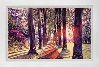 A Walk in the Forest  Mixed Media Original on canvas by David Lloyd Glover
