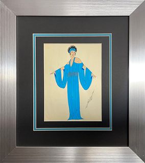 From the Erte Studio original gaouche on paper Includes composition original number by Erte