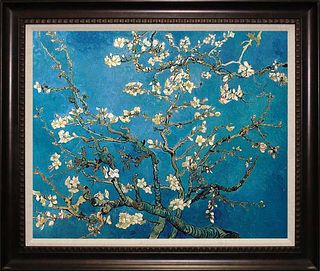 After Vincent Van Gogh-Limited Edition on canvas Cherry Blossoms hand embellished