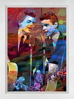 Don & Phil Everly Mixed Media Original on canvas by David Lloyd Glover