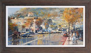 Original oil on canvas by Jorn Fox  image size 48 x 24 inches on canvas