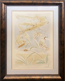 Original  Lithograph Salvador Dali Hand signed and number Fables of Fontaine