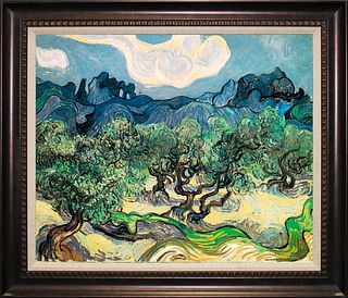 After Vincent Van Gogh -Limited Edition hand Embellished Canvas-Olive Trees on canvas