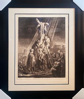 Rembrandt Christ on the Cross Etching