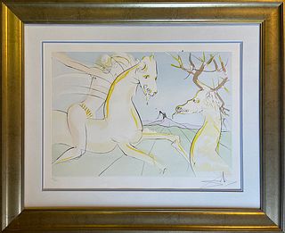 Salvador Dali Fables of Fontaine Limited Edition Original Lithograph Hand signed and numbered. 