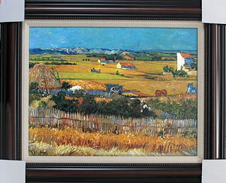 Vincent Van Gogh  Hand embellished canvas landscape after Van Gogh