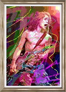 Eddie Van Halen Jump Mixed Media Original on canvas by David  Lloyd Glover