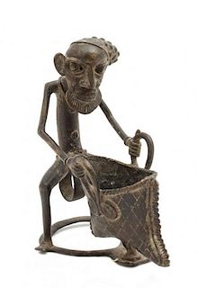 An African Bamileke Style Bronze Figure, Height 6 3/4 inches.