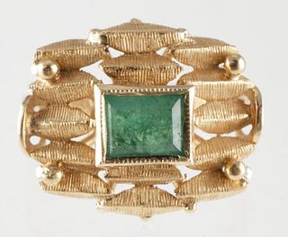 Vintage 18K Gold Emerald Ring