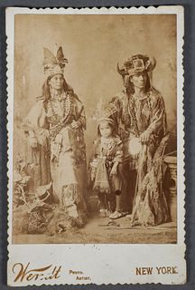 19th C. Cabinet Card of Native American Family