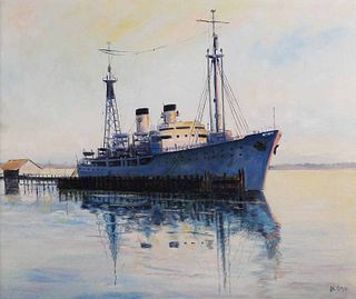 OTTO KURTH Ship o/c Painting