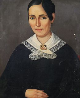 19th C Portrait of Woman Oil on Canvas