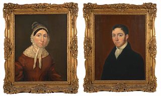 19th C Paired Portraits of Couple