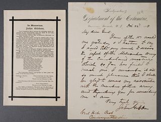 General John Gibbon Signed Letter, Civil War