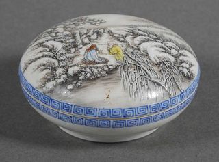 Small Chinese Lidded Porcelain Ink Box