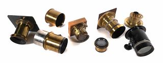Eight Antique Camera Lenses Optical Devices