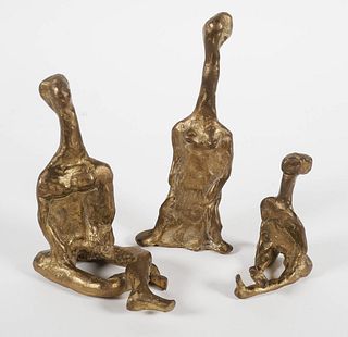 Three Abstracted Bronze Figures