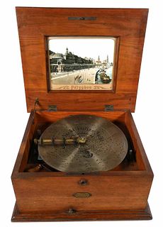 Wooden Polyphon Disc Music Box