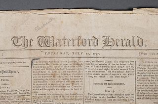 1797 Waterford Herald Newspaper