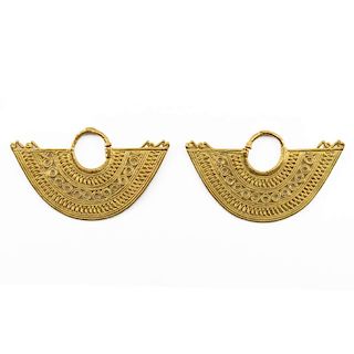 Pair Pre-Columbian Sinu Gold Filigree Earrings