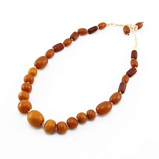 Vintage Amber Beaded Necklace