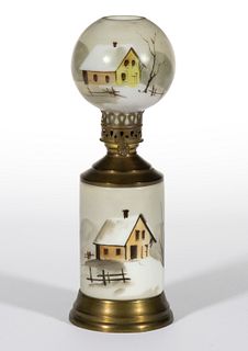 DECORATED OPAL MINIATURE LAMP