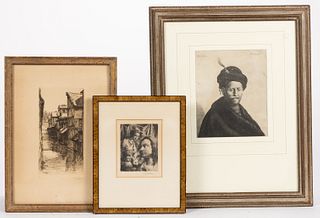 ASSORTED LANDSCAPE / PORTRAIT ETCHINGS, LOT OF THREE