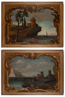 PAIR OF AMERICAN OR BRITISH SCHOOL (LATE 19TH/EARLY 20TH CENTURY) LANDSCAPE PAINTINGS