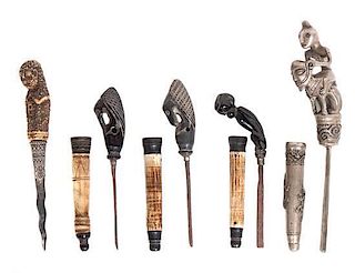 A Collection of African Style Tools, Length of longest 11 inches.