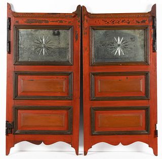 SET OF SALOON DOORS WITH BEVELED GLASS