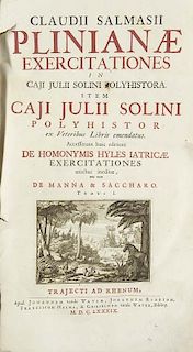 Salmasius, ClaudiusPlinianae exercitationes in Caji Julii Solini polyhistora. 3 Bde. in 1 Bd. Mit 3 gest. Titelvignetten, Ho