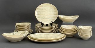 Mid-century Red Wing China part dinner service in the "Northern Lights" pattern (introduced 1955) and comprising ten (10) dinner plates, three (3) lun