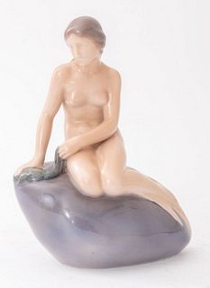 Royal Copenhagen figural Danish porcelain sculpture of Hans Christian Andersen's "Little Mermaid," model number 4431, designed by Edvard Eriksen (Dani