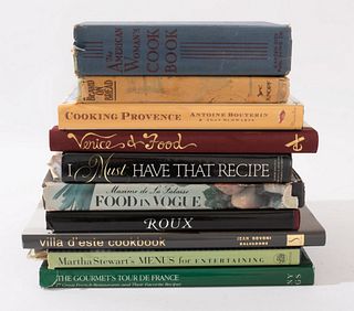 Ten American, Italian, and French cookbooks, including: "New Classic Cuisine" by Albert and Michael Roux, "I Must Have that Recipe" Hope K. Hirschhorn