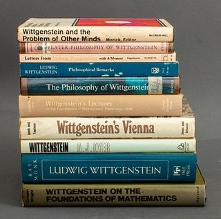 Group of books of interest on Ludwig Wittgenstein (German, 1889-1951) and including: Cora Diamond's (ed.) "Wittgenstein's Lectures on the Foundations 