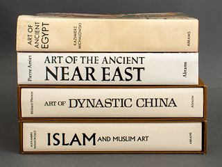 Group of Non-Western Art History survey books, 4, including Alexander Papadopoulo's "Islam and Islamic Art" Abrams, New York: 1979, and William Watson
