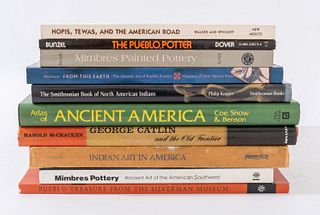 Ten Native American art reference books, including "The Smithsonian Book of North American Indians: Before the Coming of the Europeans" by Philip Kopp