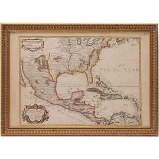 L'Isle, Guillaume de. Carte du Mexique et de la Floride des Terres Angloises. París, 1745. Mapa grabado coloreado, 47.5 x 66 cm.