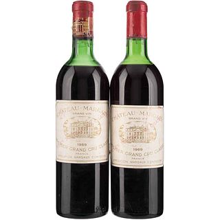 Château Margaux. Cosecha 1969. Grand Vin. Premier Grand Cru Classé. Margaux. Calificación: 87 / 100.
